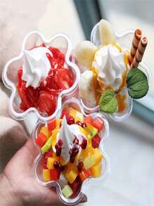 10/30/50pcs Clear Plastic Ice Cream Cups - Disposable, Rust-Proof Bowls For Sundaes, Yogurt Parfaits, Appetizers, Fruit & - Perfect For Parties & Dessert Serving, Ice Cream Bowls