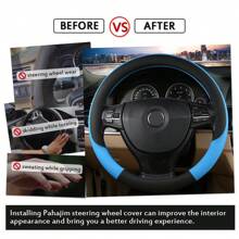 Car Steering Wheel Covers Anti Skid PU Leather Universal Steering Wheel Cover Breathable Sport Style 37-38cm Car Accessories For Women Men
