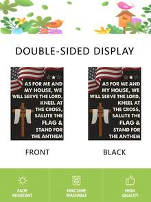 1 件美国独立日 7 月 4 日花园旗，美国国旗十字美国独立日图案旗帜，多用途防风雨花园旗，庆典、花园、庭院房屋装饰旗，户外花园庭院家居装饰、户外草坪露台草坪装饰、泳池装饰、节日季节性装饰，适合花园爱好者和家居装饰爱好者。（不含旗杆）