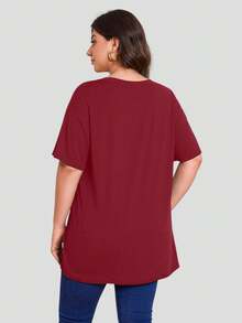 大码女式宽松 T 恤运动衫、完全透明、柠檬挤压衬衫、搞笑讽刺浣熊 T 恤、搞笑表情包衬衫 - 酒紅色 - 查看 2