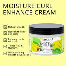Crema potenciadora de rizo GOIPLE de tamaño familiar con aceite de manteca de karité, define los rizos, potencia los rizos, esencia moldeadora de volumen capilar, hidrata y suaviza el cabello para lograr rizos suaves, hidrata y brillo, producto de peinado anti-encrespamiento para cabello ondulado y rizado, acondicionador de dejado en el cabello con elastina