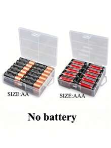 1/2pcs Transparent Battery Storage Box, Can Hold 24pcs AA Or 24pcs AAA Batteries, Back To School