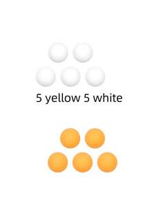 10 Portable Training Ping Pong Balls, Yellow/White Ping Pong Balls, Lightweight Seamless Bag, Suitable For Party Carnival Games. Throwing Games, Entertainment, Decoration, Handcraft Activities (Yellow 5, White 5) - Multicolor - View 2