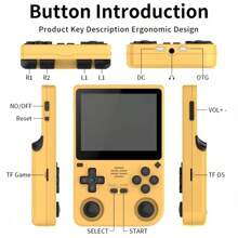 powkiddy Portable Arcade Game Console Features An Open-Source Linux System, 3.5-Inch IPS High-Definition Display, 64GB 10K+Expexptable Game Storage, An OTG Interface, 5000mAh Rechargeable Lithium Battery, USB Charging, And Is Made Of ABS Material. It Is An Ideal Holiday Gift For Outdoor Activities And Offers A Fresh And Eye-Catching Display For Outdoor Adventures. The Design Is Durable And Does Not Require Batteries