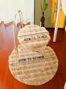 1塊米色氣泡絨圓形地毯,適用於客廳、臥室、兒童房裝飾,簡約純色地墊,柔軟蓬鬆,窗台地毯 - 卡其色 - 查看 15