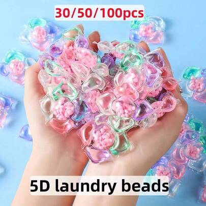 1/30/50pcs Laundry Detergent Washing Balls, 6-In-1 Concentrated Formula,Powerful Stain Removal, Fragrance-Retaining, Haute Parfumerie Laundry Pods - 72H ScentLock Technology For Delicate Fabrics, Vegan Hypoallergenic Detergent Sheets With Perfume-Oud Essence, Certified Luxury Capsules, Christmas Gift Set & Viral Wash Beads (50 Plastic-Free Caps, China-Made
