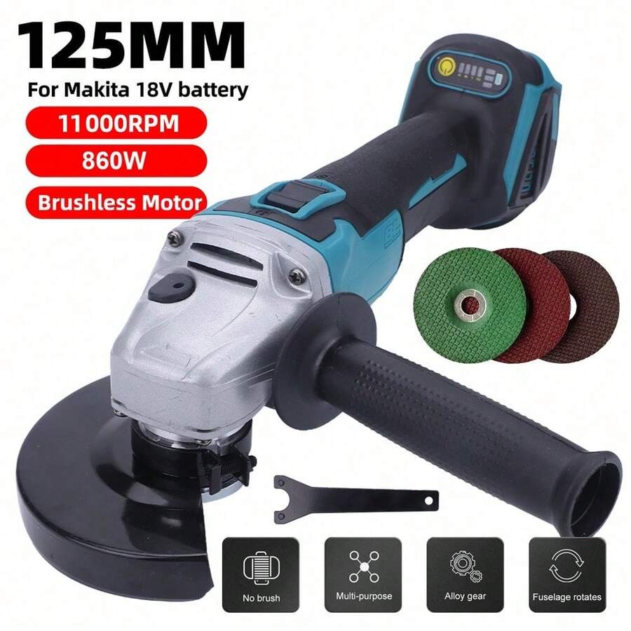 18V Angle Grinder 11000 RPM 860W Cut-Off Grinding Machine Multifunction For Versatile Cutting Grinding Roughing Polishing - Green - View 1