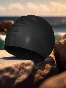 1pc Solid Color Silicone Waterproof Swimming Cap, High Elasticity Anti-Slip No-Pressure Diving Cap, Summer Beach Essentials Swimming Hat, Water Sports, Beach Accessories, Pool Float - Multicolor - View 9