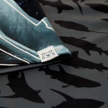 Harry Bear Shark Pyjamas | Boys Short Sleeve Shark PJs | White Shark Summer Pyjama Set - Blue - View 5