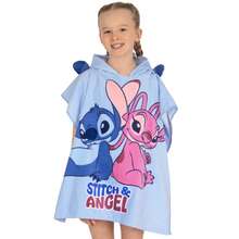 Lilo & Stitch Disney Kids Poncho | Lilo And Stitch Towel | Stitch Hooded Kids Towel Poncho - Blue - View 3