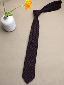 1条条纹手工编织领带，适合休闲街头风和日常穿着，英伦风，可用于圣诞装饰 - 彩色 - 查看 9