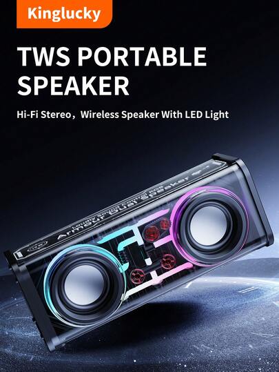 Kinglucky V8 蓝牙音箱，便携式无线，高保真立体声，配对，蓝牙5.3，家庭/派对/户外/海滩，电子产品，生日礼物