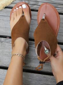 Neue modische vintage lässige komfortable schicke flache Zehentrenner Sandalen