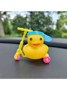 قطعة واحدة من زينة المرآة الخلفية للسيارات على شكل بطة صوفاء وردية ، ديكور مرآة سكوتر السيارة الخلفية على شكل بطة