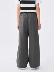 Balabala Girls' Loose Cargo Pants, Summer Trousers - Medium Gray - View 3