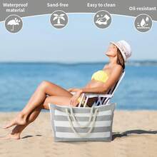 Túi đi biển cho nữ, Túi tote đi bơi chống cát có khóa kéo lớn với hoa văn ngẫu nhiên, Túi xách nữ cần thiết cho mùa hè cho kỳ nghỉ & kỳ nghỉ, Túi đi học, Di động, Sức chứa lớn, Nhẹ, Dành cho nữ sinh viên đại học, Đại học, Trung học cơ sở, Trung học phổ thông ,Ngoài trời,Du lịch,Đi chơi,Công việc,Kinh doanh,Đi làm,Kỳ nghỉ - Xám - Xem 4