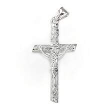 Trendsmax Silver Color Stainless Steel Jesus Christ Cross Pendant Necklace With Box Chain Summer Jewelry For Men Women 22inch - 22" Box Chain - 查看 4
