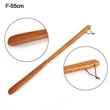 Portable Wooden Shoe Horn Easy On Off Long Handle Hanging Loop Without Bending Over Shoe Horn For Seniors Pregnant Women