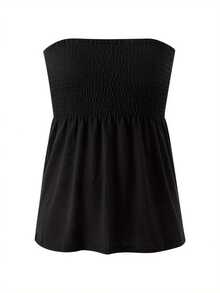 Women Tube Tops Solid Floral Leopard Print Sleeveless Tank Tops - Negro - Ver 4