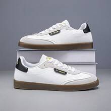 Tenis Casuales P-BOK de Hombre en Blanco Cremoso con Suela de Goma Antideslizante y Detalles en Contraste, Ideales para Uso Diario y Estilo Urbano. - Blanco y Negro - Ver 3