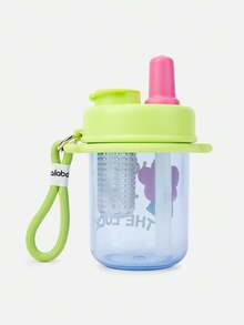 Balabala Kids' Cartoon Straw Bottle, Portable & Stylish Water Cup - Pink - View 3