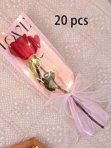 10个/包 透明花束礼品袋，彩色鲜花包装袋，单支玫瑰包装袋，母亲节礼物，520花束袋。适用于单支玫瑰，情人节礼品袋。 - 彩色 - 查看 17