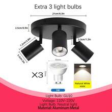 Decorative Ceiling Mounted Linear Track Lighting, Wall Decor, Living Room Decor, Single/Double/Triple/Quad Head Aluminum Spotlight With GU10 Lamp Holder, Vintage Style, With Or Without Bulbs, Easy Installation, Hardwired, Suitable For Exhibition Hall/Reading Room/Dining Room/Bar/Bedroom/Cafe/Dining Hall/Clothing Store/Living Room, Available In Multiple Sizes As Needed - Ceiling Chandelier GU10 Lamp Holder - View 61