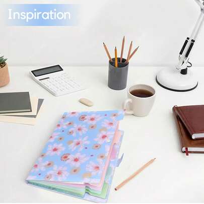 Carpeta de archivo expandible con diseño floral, organizador de archivos personal y único con etiquetas, organizador de archivo acordeón de 5 bolsillos, para oficina, escuela y hogar