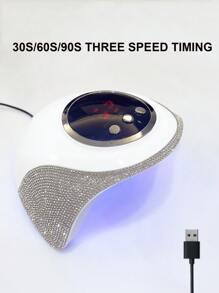 1 pieza Lámpara LED UV de diamante para uñas con conexión USB para mesa, luz de curado profesional de salón para uñas, secador de esmalte de uñas de arte con rhinestone, herramientas y equipos para uñas