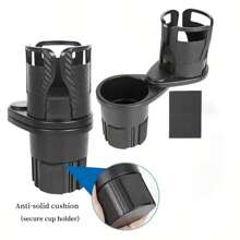 1 Pc 360 Degree Rotating Car Cup Holder, Multi-Functional 4 In 1 Adjustable Double Cup Holder With Sponge Pad