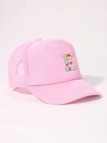 1pc A-Z Letters Baseball CapBaby Boy Toddler Softbrim Pink Sun Baseball Cap, Suitable For Boys And Girls Daily Outing Summer Baby Items Peaked Cap - 1PC - View 75