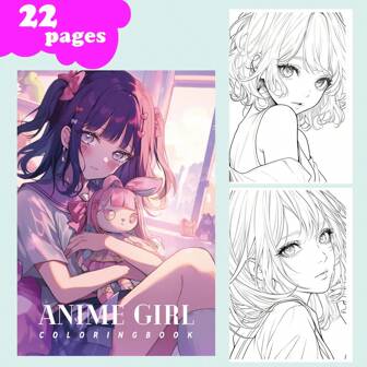 A Simple Coloring Book With Anime Girl Themed, Suitable For Gifting To Friends, Partners, And Family. Appropriate For Ages 14 And Up, For Halloween, Christmas, Valentine's Day, Birthdays, And Other Holidays. Painting, Stationery, And Back To School