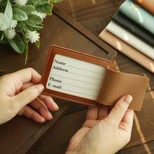 2pcs/Set Travel Essential Kit - Customized Synthetic Leather Passport Cover And Customized Name Luggage Tag, Foldable Lightweight, Open And Close Style, Great For Outdoor Trip And Travel Gift, Multiple Styles