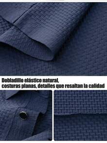 Gris Oscuro Transpirable de punto transpirable Polo, Business Casual Slim Fit Camisa, Camisa de Manga Corta con Solapa - Gris Oscuro - Ver 8