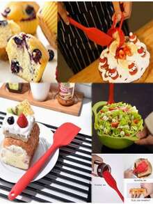 Bộ 6 món/1 cái thìa silicon, dụng cụ cạo dùng trong nhà bếp, dụng cụ cạo chịu nhiệt dùng trong nấu nướng và làm bánh, có thể rửa bằng máy rửa chén, lưỡi silicon nhà bếp, thìa silicon. - Nhiều màu - Xem 3