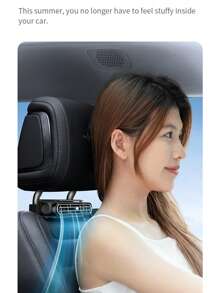 ViSSKO Ventilador de Resfriamento para Assento de Carro - Turbo Boost 3 Velocidades, 3000mAh, Para Cabelo e Instalação Fácil