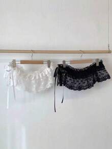 1pc Lace-Up Ruffle Hem Waist Belt, Suitable To Pair With Jeans, Skirts, Hoodies, Culottes, Apron, Curtains - Multicolor - View 4