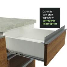 Alacena Madesa Glamy 150 cm 2 Puertas (Sin Encimera y Tarja) Color Blanco y Marrón - Blanco y Marrón - Ver 8
