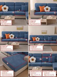 1 pieza Funda elástica para sofá, funda de cojín de tela reforzada con cobertura completa antideslizante, funda universal para sofá de 4 estaciones, decoración de habitación, cubierta protectora apta para mascotas, lavable a máquina, se ajusta a sofás en forma de L y de 1/2/3/4 plazas