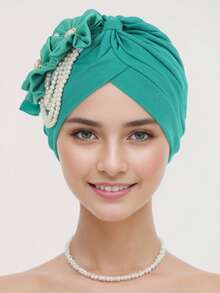 1pc Retro British Felt Headband Hat, Women's Church Derby Headpiece With Flower Decor, Soft Beret Cap