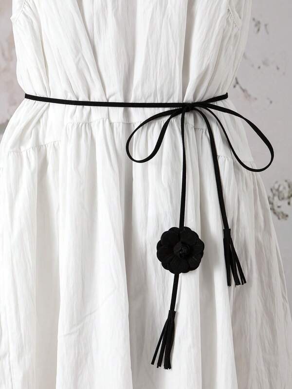1pc Korean Velvet Rose Drawstring Waist Cord, Minimalist & Practical Multi-Purpose
