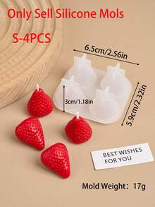 1 件 3D 草莓形蜡烛硅胶模具，仿真水果模具，适用于家居装饰、房间装饰、婚礼装饰、DIY 香薰蜡烛、蜡烛皂模具粘土模具、女性礼物、冬季礼物、节日礼物 - Strawberry - 查看 18