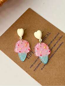 1pair Cute Ice Cream Drop Earrings For Women For Daily Decoration - Summer Ice Cream Series - View 9
