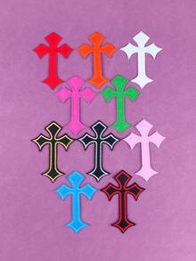10pcs Cross Design Iron-on Patch - Multicolor - View 14