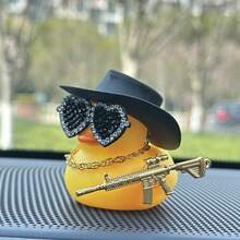 1pc Duck Designed Car Decoration, Automotive Interior Ornament, Motorcycle Bicycle Decor, Cute Style
