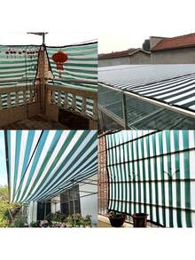 Green And White Striped Shade Cloth,Waterproof Sunshade Shade Protection Shade Sail Awning Camping Shade Cloth Large Outdoor Canopy Garden Yard - 1pc - View 4