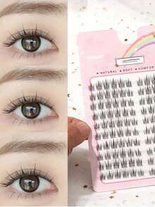 120pcs Self-Adhesive Cartoon Style Sunflower False Eyelashes, Reusable To Enlarge Eyes - C - View 4