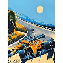 1 件无框墙面艺术海报流行 F1 跑车海报印刷品墙面艺术帆布著名赛道画适合赛车爱好者卧室家居装饰无框复古 - 彩色 - 查看 18