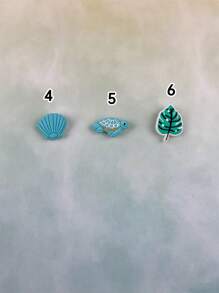 6pcs/Set Coconut Tree And Sea Turtle Cartoon Pattern Charms Compatible With Sandals, Bracelets, DIY Decorations, Beach Resort Vacation Birthday Holiday Gift