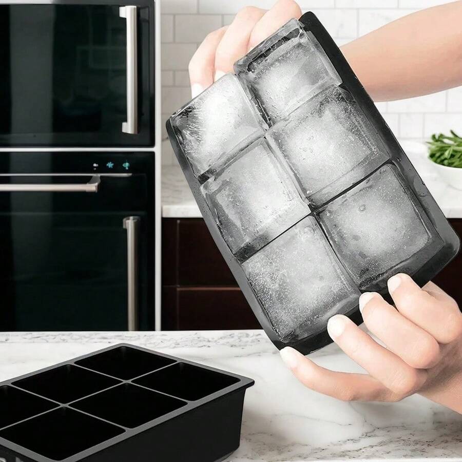 1Pc 4/6/8 Grid Silicone Ice Mold,Portable Ice Cube Tray,Reusable 3D Ice Maker,Easy Disengage Ice Cream Mold,DIY Homemade Popsicles Mold,For Home Bar Club Outdoor Summer Drinks,For Cocktails Fruit Kitchen Supplies Kitchen Accessories - Multicolor - View 1